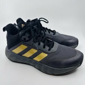 Adidas Own the game Youth SZ 6 Basketball Shoes Lace Up Sneakers Gray/Black/Gold